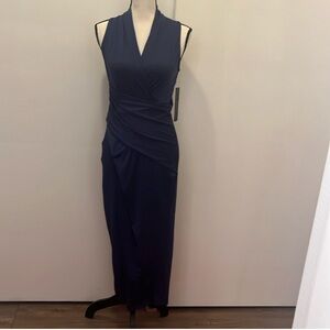 Rachel rachel roy twilight blue navy wrap maxi dress sleeveless slit